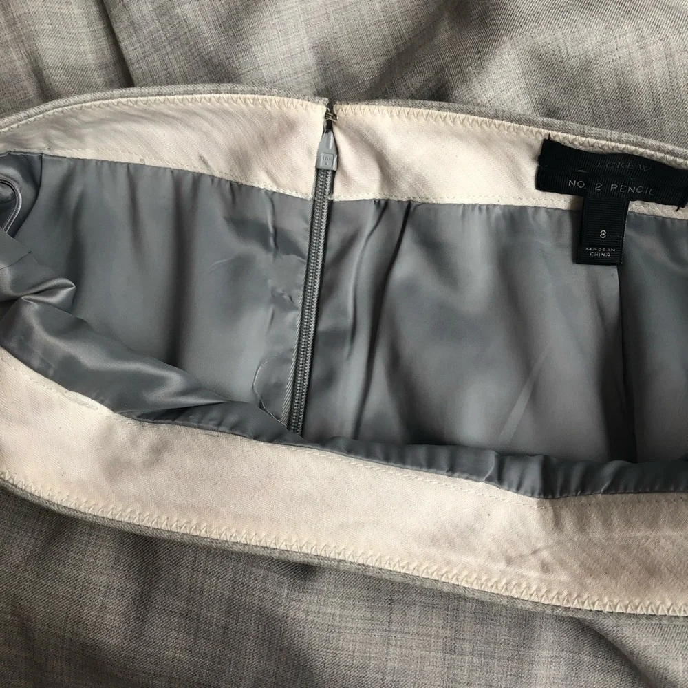 J. Crew Light Gray Pencil Skirt